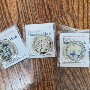 Foldable Handbag Hook Set with Artistic Designs